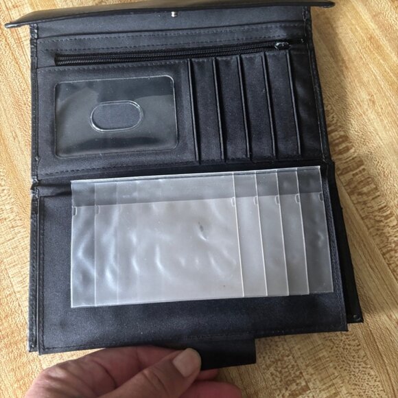 Burton Black Leather Quilted Checkbook Wallet - Picture 6 of 8